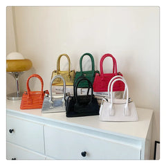 Crocodile Pattern Small Tote Bag Solid Crossbody Bags for Women Shoulder Bag