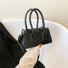 Crocodile Pattern Small Tote Bag Solid Crossbody Bags for Women Shoulder Bag
