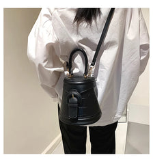 Crocodile Pattern Tote Bag Contrast Bucket Bag PU Leather Women's Handbag