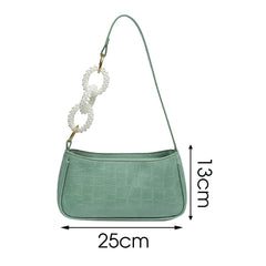 Crocodile Pattern Underarm Tote Bag Leather Shoulder Handbag