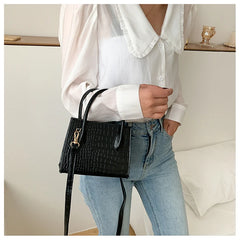 Crocodile Pattern Women Small Square Bags Classic PU Leather Ladies Crossbody