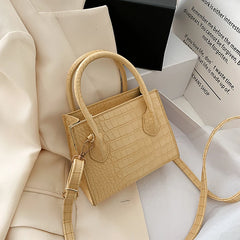 Crocodile Pattern Women Small Square Bags Classic PU Leather Ladies Crossbody