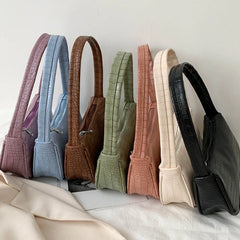 Crocodile Pattern Women Underarm Bag PU Leather Ladies Shoulder Tote Purse Handb