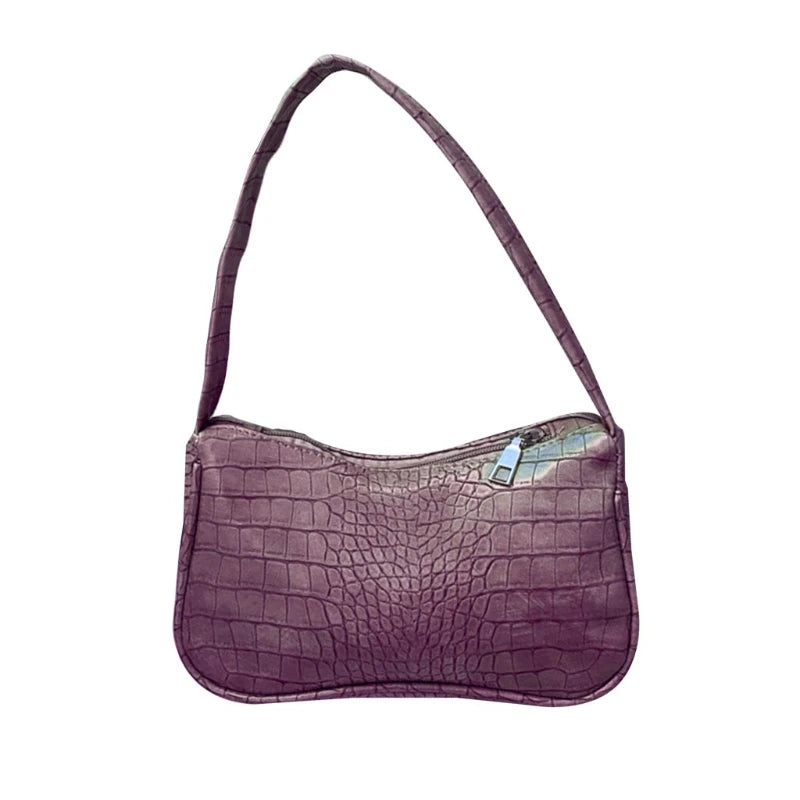 Crocodile Pattern Women Underarm Bag PU Leather Small Shoulder Bags