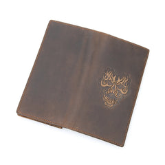 Crocodile Skull Pattern Leather Wallet Crazy Horse Leather Long Wallet