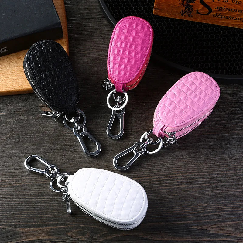 Crocodile pattern Men Car keys keychain PU Leather Casual Key holder