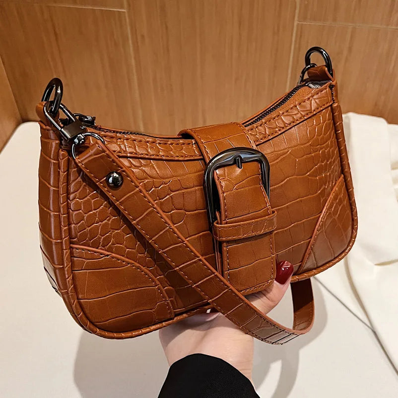 Crocodile Pattern Mini Shoulder Bag for Women