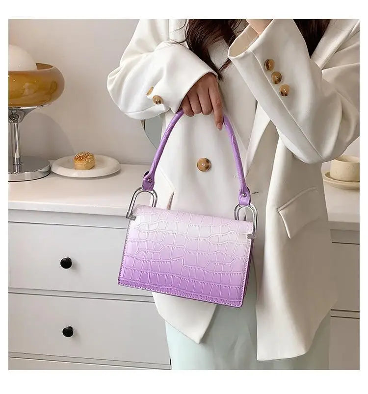 Crocodile Pattern Small Square Shoulder Bag Women's Handbag