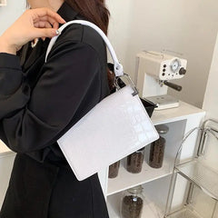 Crocodile Pattern Small Square Shoulder Bag Women's Handbag