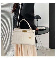 Crocodile Pattern Square Tote Bag Women's Handbag