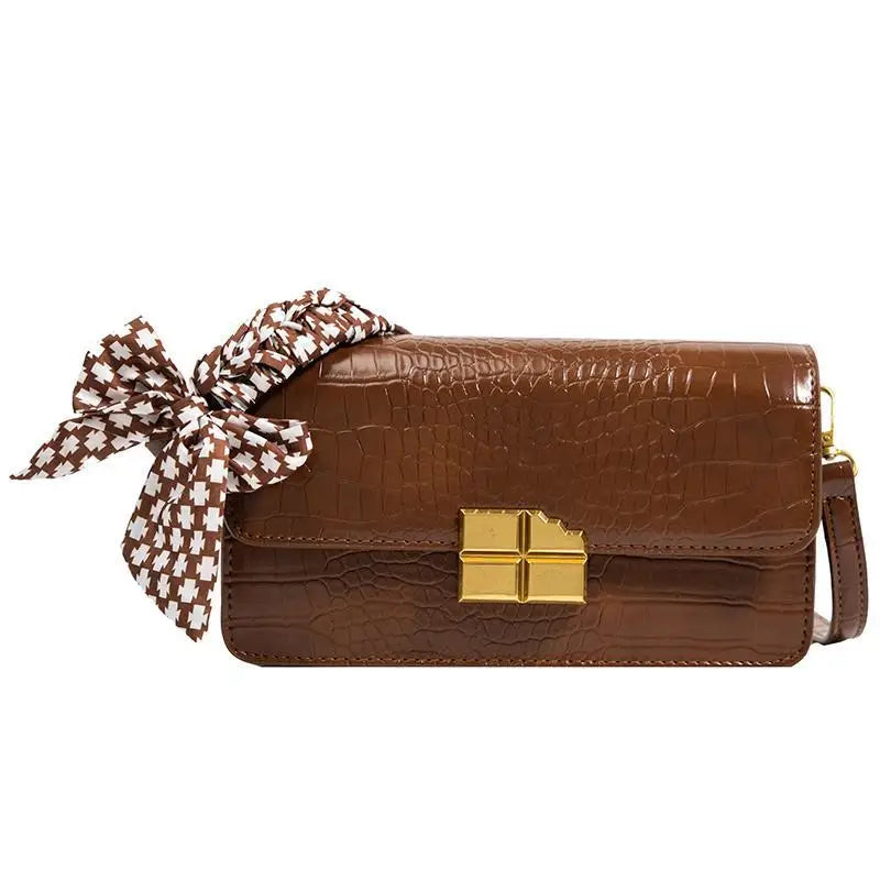 Crocodile pattern Women Small Square Bag Handbag Purse Shoulder Bag