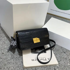 Crocodile pattern Women Small Square Bag Handbag Purse Shoulder Bag