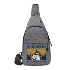 Men's Chest Bag Pew Print Outdoor Sport Travel Messenger Bag