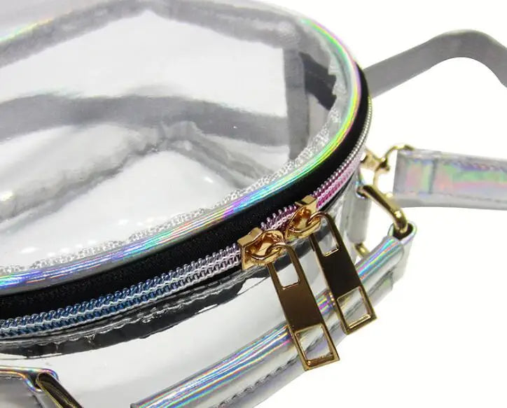 Clear PVC Cross Body Bag Large Capacity Zipper Waterproof Shoulder Bags