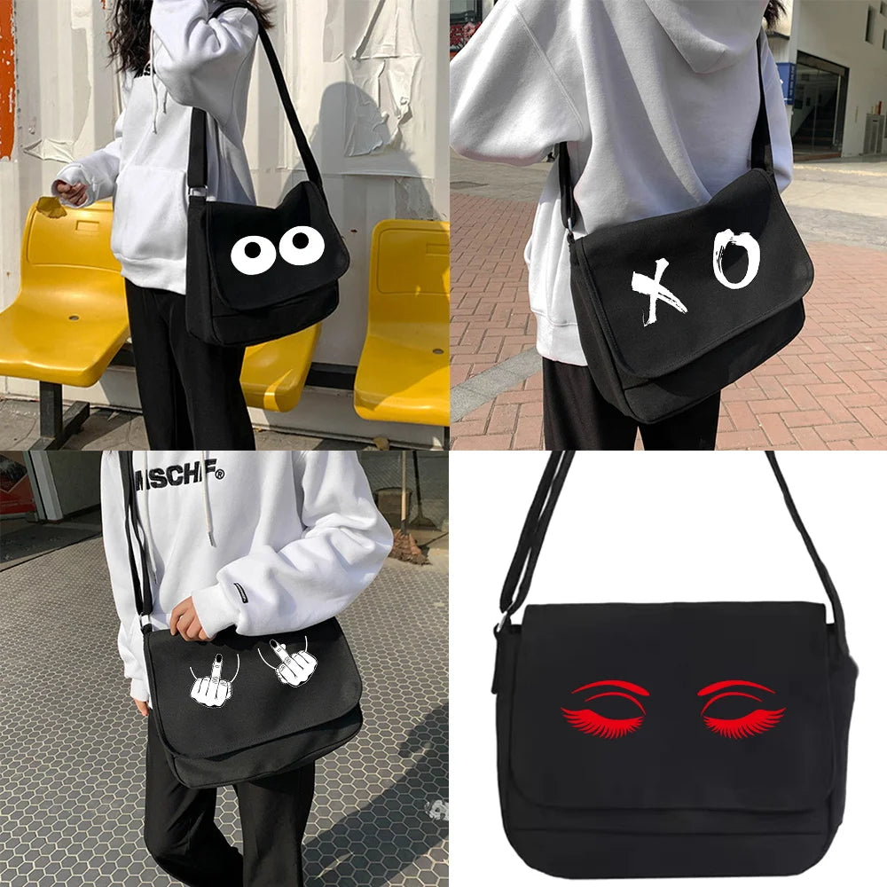 Canvas Crossbody Bag Shoulder Messenger Youth Satchel Envelope Pouch