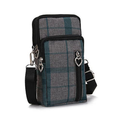Crossbody Bag Unisex Three Zipper Messenger Purse Men Mobile Phone Wallet