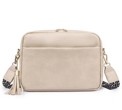 Leopard Print Crossbody Bag Women's Vegan Leather Shoulder Purse