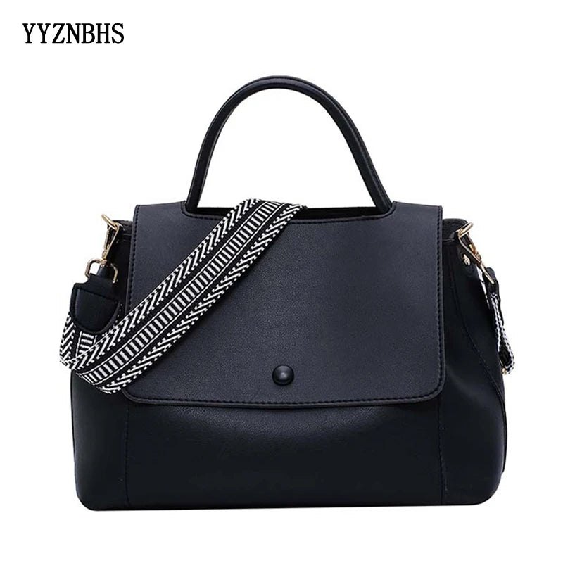 Women's Winter Crossbody Bag Solid PU Leather Shoulder Messenger Handbag