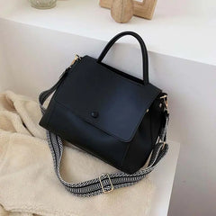 Women's Winter Crossbody Bag Solid PU Leather Shoulder Messenger Handbag