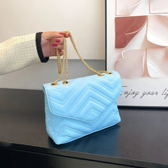 Women's Texture Chains Crossbody Shoulder Bag