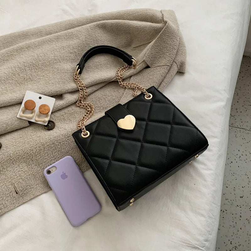 PU Leather Crossbody Bag for Women Shoulder Messenger Chain Bag