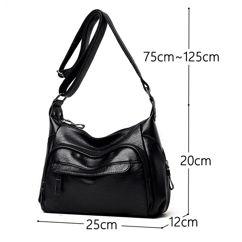 Large Capacity Shoulder Bags High Leather Crossbody Bags