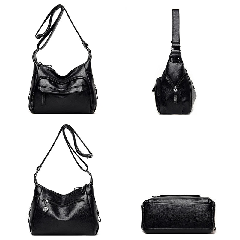 Large Capacity Shoulder Bags High Leather Crossbody Bags