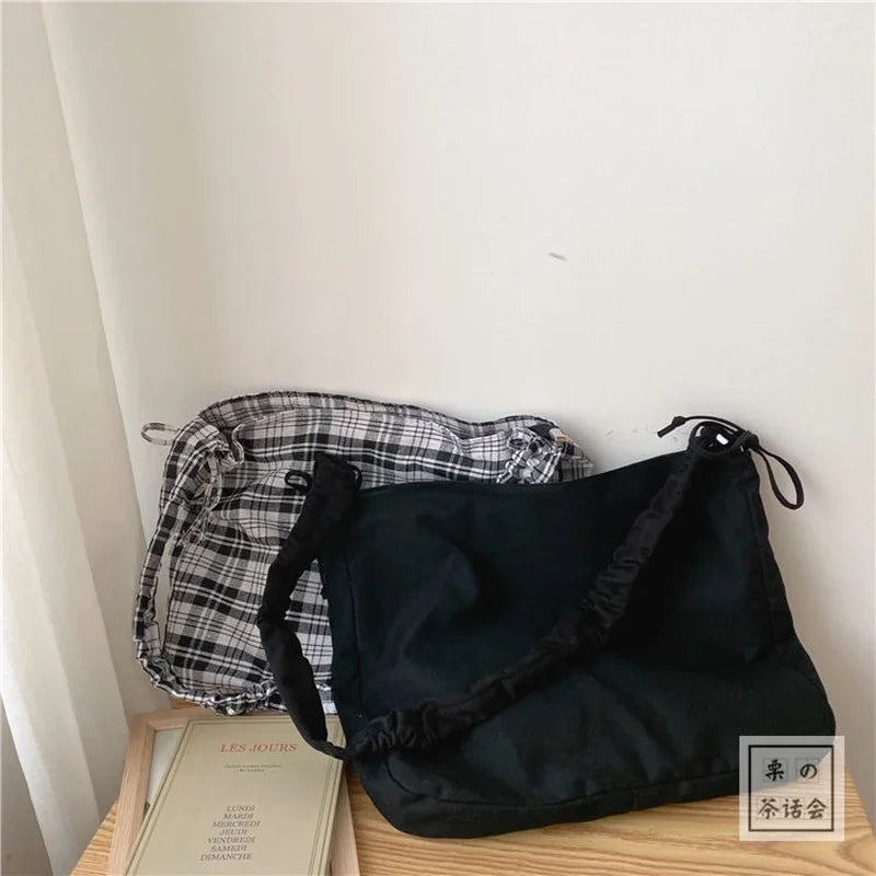 Canvas Crossbody Bag Large Capacity Vintage Retro Style