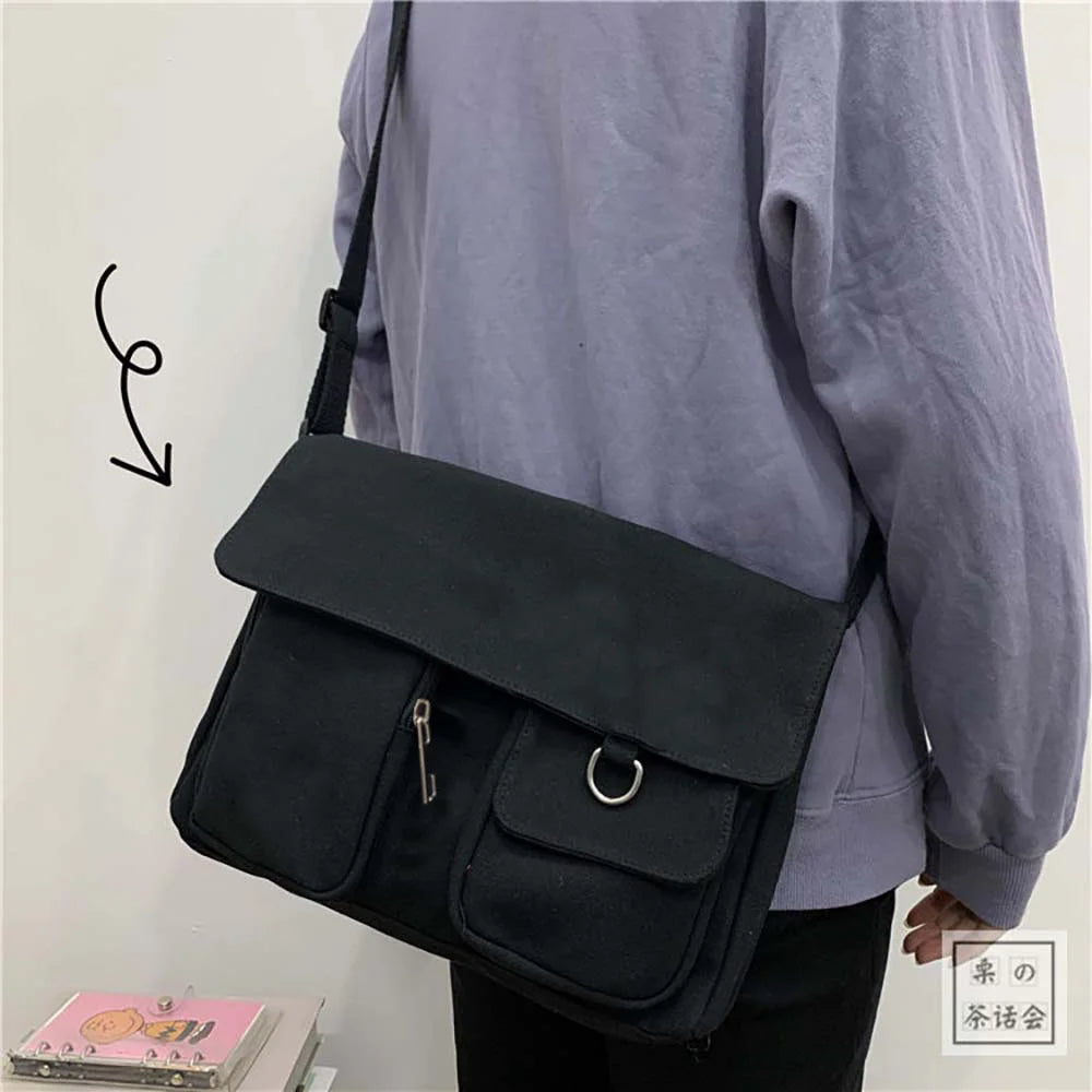 Canvas Crossbody Bag Women Large Capacity Shoulder Bag