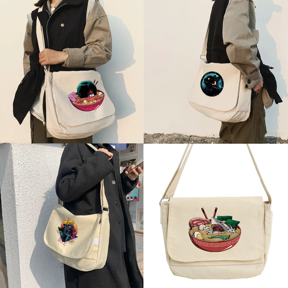 Crossbody Bag Women Large Capacity Shoulder Messenger Bag Japan Pattern Ladies