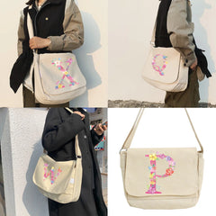 Pink Letter Name Messenger Bag Large Capacity Shopper Purse Handbag