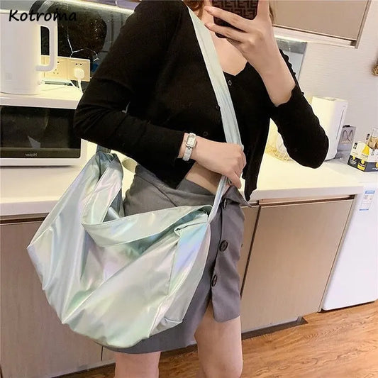 Reflective Crossbody Bag for Women Large Capacity School Bookbag
