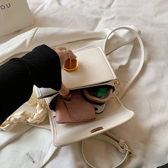 Crossbody Bag Women Solid Ribbons Sweet OL Small Tote Casual Travel Shoulder
