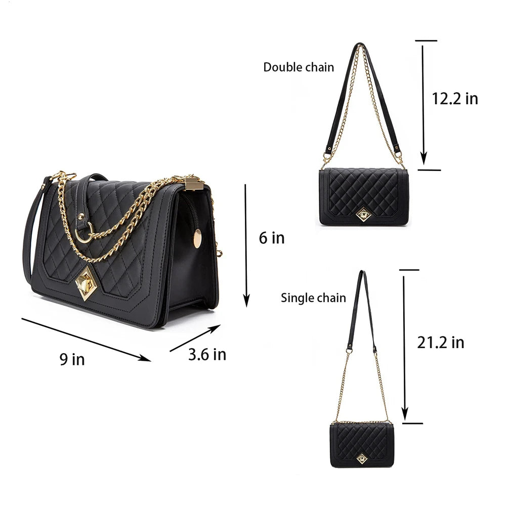 Women's Lightweight Leather Crossbody Shoulder Bag
