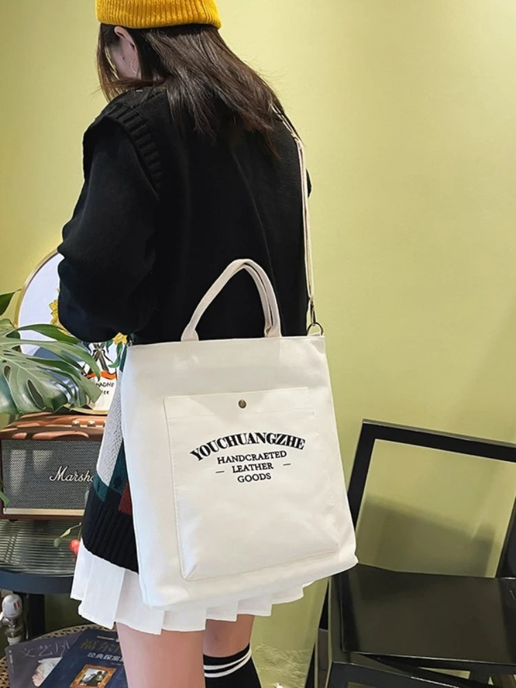 Canvas Crossbody Bags for Women Letters Casual School Shoulder