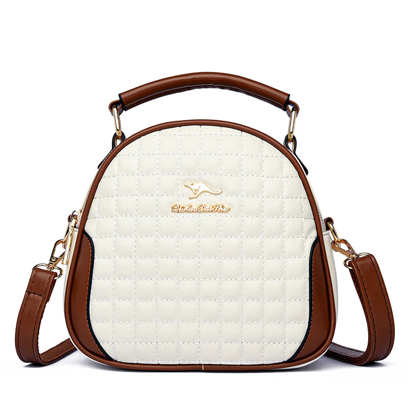 Small Plaid Crossbody Bag Soft Leather Purse Handbag Women