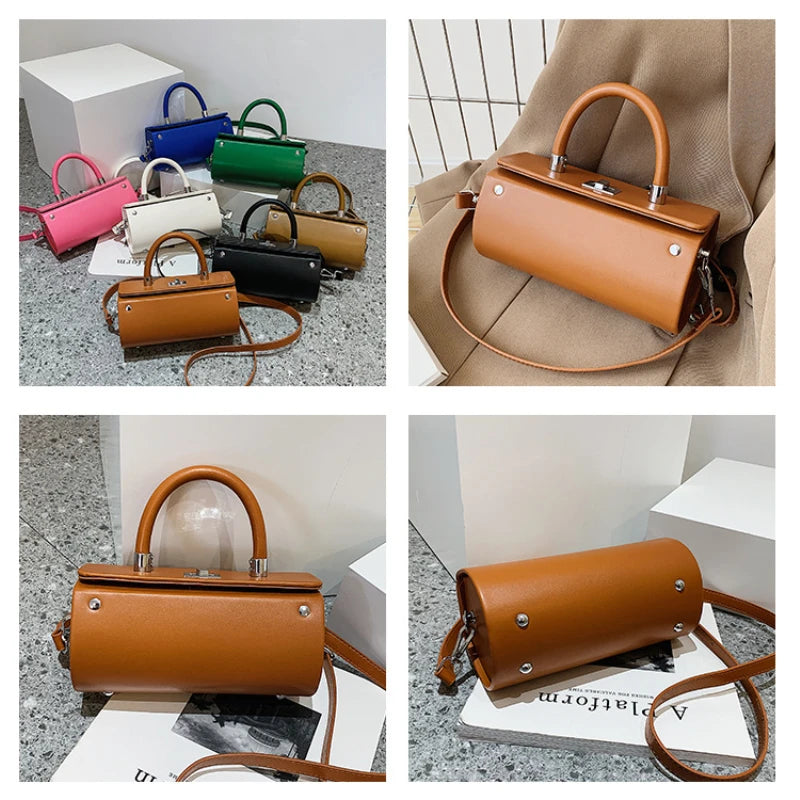 Vintage Crossbody Bag for Women Leather Shoulder Tote Handbag
