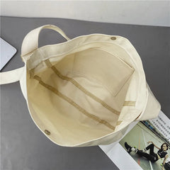 Canvas Crossbody Bag Adjustable Strap Solid Harajuku Schoolbag