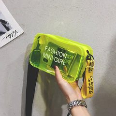 Women's Crossbody Bag Candy Letter Mini Shoulder Messenger PVC Jelly Tote