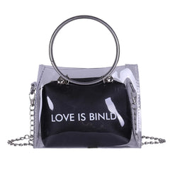 Women Circle Wrist Handbag Transparent Square Shoulder Bag