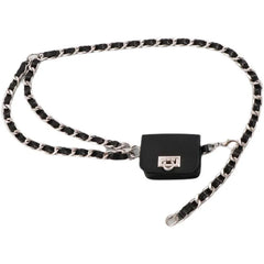 Crossbody Bag for Women Woven & Leather Mini Waist Bag