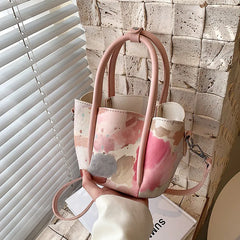 Cartoon Print Crossbody Bag Portable Shoulder Handbag Female PU Wallet