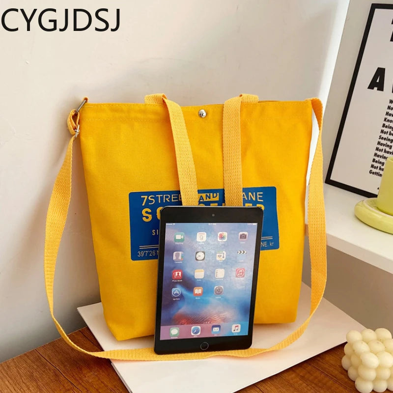Canvas Crossbody Tote Bag for Women