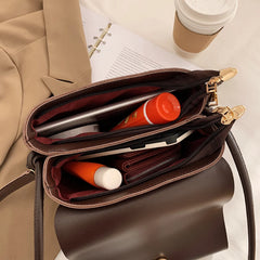 Leather Messenger Bag for Women Flap Shoulder Bag