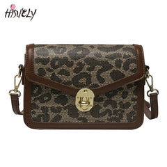 Leather Crossbody Shoulder Bag Ladies Leopard Pattern Messenger Small Square Bag
