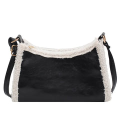 Retro Lamb Wool Crossbody Bag Solid Daily PU Leather Shoulder Bag