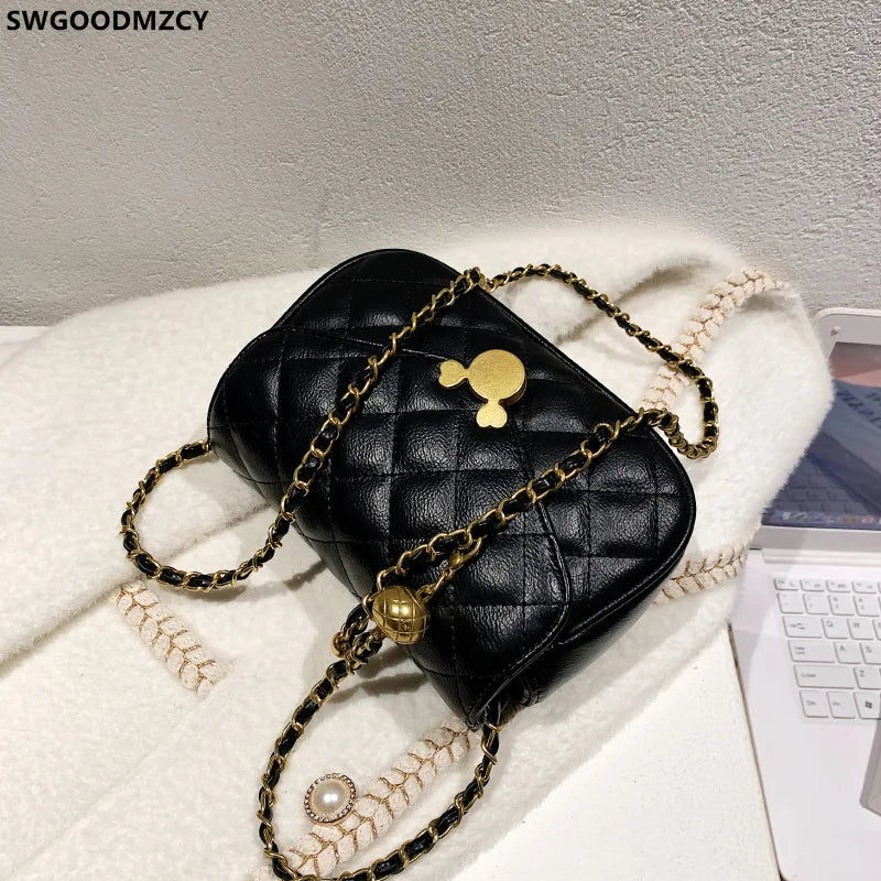 Small Square Crossbody Bag for Women with Chains