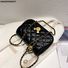 Small Square Crossbody Bag for Women with Chains