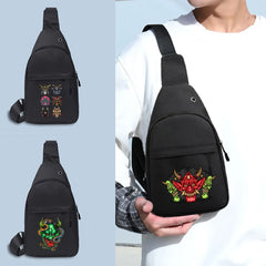 Monster Pattern Chest Bag USB Charging Anti Theft Sports