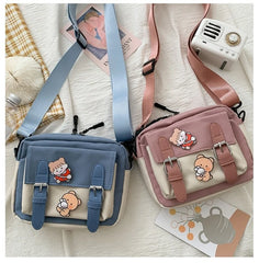Canvas Crossbody Bag for Student, Multifunctional All-match